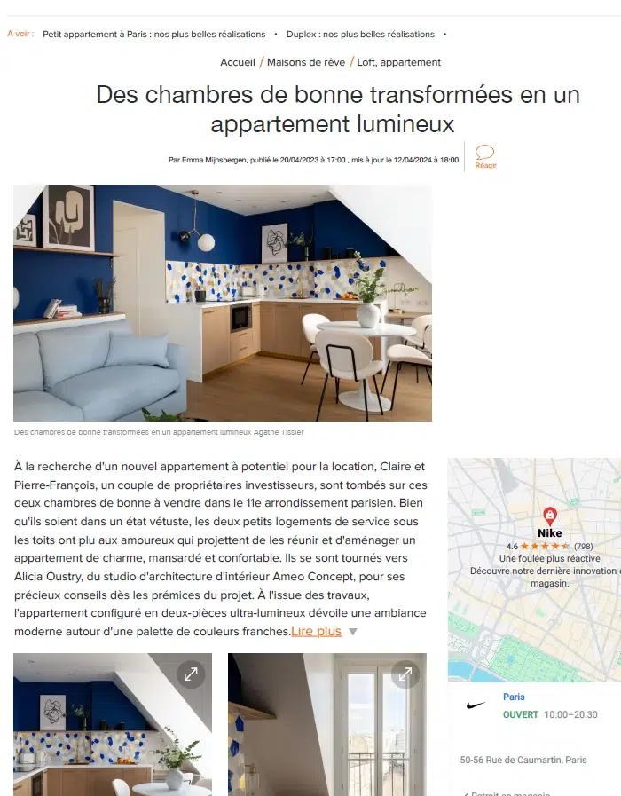 Côté Maison – Des chambres de bonne transformées en un appartement lumineux